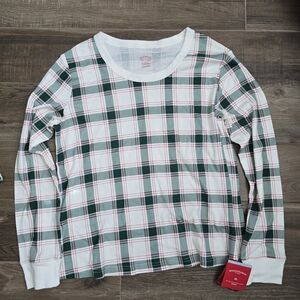 Wondershop Women's Plaid Pajama Top - White and Red